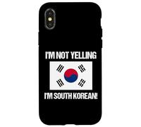 Custodia per iPhone X/XS I'm Not Yelling Bandiera Corea del Sud Corea