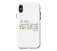 Custodia per iPhone X/XS In My Second Grade Era Retro Groovy Back to School Insegnanti