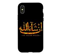 Custodia per iPhone X/XS In Sha Allah Se Allah vuole Corano Islam Calligrafia Musulmano