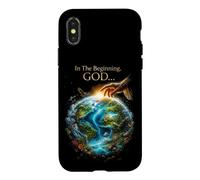 Custodia per iPhone X/XS In The Beginning GOD... Earth Genesis 1:1 Bible Verse Nature