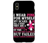Custodia per iPhone X/XS Indosso il rosa per me Le mie cicatrici raccontano una storia che sono un Remi