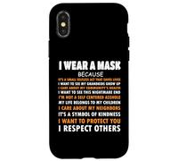 Custodia per iPhone X/XS Indosso una maschera perché rispetto gli altri, consapevolezza sociale