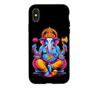 Custodia per iPhone X/XS Indù Ganesh Puja Elefante Dio India Méditation Yoga Murti