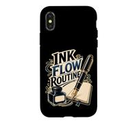 Custodia per iPhone X/XS INK FLOW ROUTINE Stilografica Taccuino Scrittura
