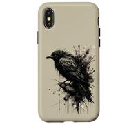 Custodia per iPhone X/XS Inkstorm Crow Silenzio davanti alla caw