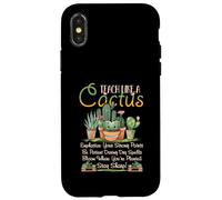Custodia per iPhone X/XS Insegna come un insegnante di cactus a scuola paziente forte