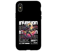 Custodia per iPhone X/XS Invasione fantascientifica guerriero cyborg difendere il nostro regno