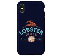 Custodia per iPhone X/XS Involtini di aragosta della costa del Maine Design vintage a base di pesce