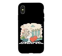 Custodia per iPhone X/XS io, cuore, singapore, amo, singapore, skyline città