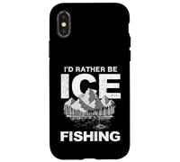 Custodia per iPhone X/XS Io d Rather Be Ice Fishing Ice Hole Ice Fisherman