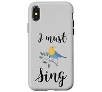 Custodia per iPhone X/XS Io devo cantare canto uccello canto