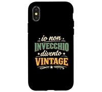 Custodia per iPhone X/XS Io Non Invecchio Divento Vintage Ironico e Divertente