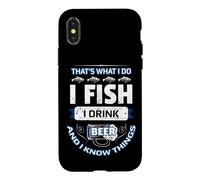 Custodia per iPhone X/XS Io Pesco, Bevo Birra e So Cose Divertenti Pescando Vintage