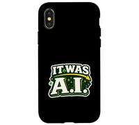 Custodia per iPhone X/XS Irish It Was A.I Funny St Patricks Day Tech Humor Shamrock