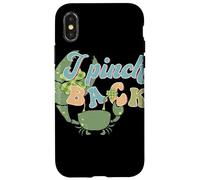 Custodia per iPhone X/XS Irish Punch Back Shamrock Crab Lucky St Patricks Art