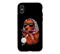 Custodia per iPhone X/XS Irish Setter Dog Granny Square Crochet Yarn Crochet Lover