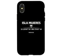 Custodia per iPhone X/XS Isla Mujeres Messico Coordinates Island Travel Design