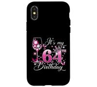 Custodia per iPhone X/XS It’s My 64th Birthday Pink 64 Years Old Birthday Queen