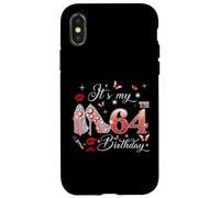 Custodia per iPhone X/XS It’s My 64th Birthday Pink 64 Years Old Birthday Queen Party