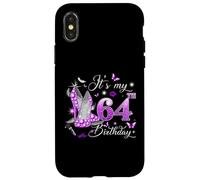 Custodia per iPhone X/XS It’s My 64th Birthday Pink 64 Years Old Birthday Queen Party