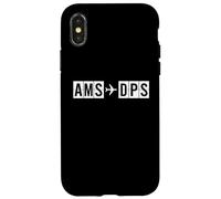 Custodia per iPhone X/XS Itinerario di volo AMS DPS da Amsterdam a Bali Air Codes