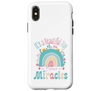 Custodia per iPhone X/XS It's a Beautiful Day to Believe in Miracles Inspirational