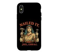 Custodia per iPhone X/XS Jael Nailed It Funny Bible Story Vintage