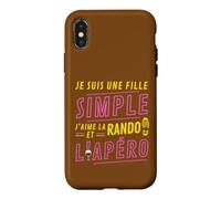 Custodia per iPhone X/XS Je suis une Fille Simple J'aime la Rando et l'Apéro