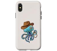 Custodia per iPhone X/XS Jellyfish Western Sheriff Cowboy Funny Ocean Animal