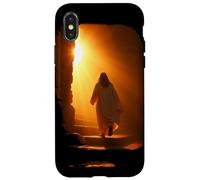 Custodia per iPhone X/XS Jesus Christ Glorious Resurrection Christian Faith (Black)
