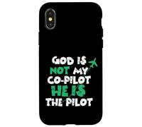 Custodia per iPhone X/XS Jesus God is The Pilot Aviation Christian Faith