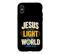 Custodia per iPhone X/XS Jesus is The Light of The World John 8:12 Christian Verse