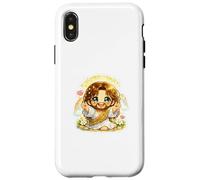 Custodia per iPhone X/XS Jesus Kawaii Chibi Open Arms Vieni da me Benvenuto Arte