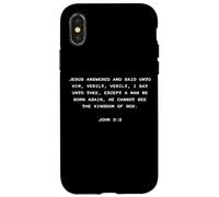 Custodia per iPhone X/XS John 3:3 Except You Be Born Again You Cannot See The Kingdom