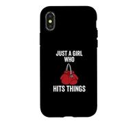 Custodia per iPhone X/XS Just a Girl Who Hits Things - Guantoni da boxe da donna