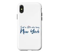 Custodia per iPhone X/XS Just A Girl Who Loves New York