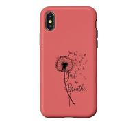 Custodia per iPhone X/XS Just Breathe Dandelion Butterfly Inspirational Boho Floral