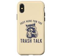 Custodia per iPhone X/XS Just Here for the Trash Talk Divertente Procione Vintage Sarcastico