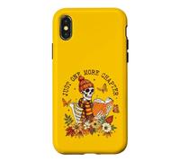 Custodia per iPhone X/XS Just One More Chapter Skeleton Reader Autunno Book Lover Autunno