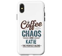 Custodia per iPhone X/XS Katie Personalized Cute Coffee Girls Katie Name