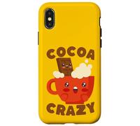 Custodia per iPhone X/XS Kawaii Hot Cocoa Crazy Chocolate Drink Amante