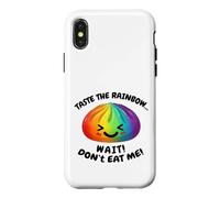 Custodia per iPhone X/XS Kawaii Rainbow Dumpling squishy Raviolo divertente cutie