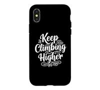 Custodia per iPhone X/XS Keeping Climbing Higher Inspirational Motivation Typography