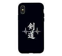 Custodia per iPhone X/XS Kendo Heartbeat Giapponese Arti Marziali Lotta con la Spada