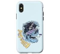 Custodia per iPhone X/XS "Killer Surf" Skull Surf Vintage Wave Skeleton Surfing