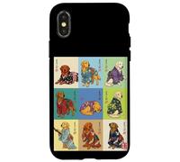 Custodia per iPhone X/XS Kimono vintage giapponese Ukiyo-e Golden Retriever