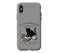 Custodia per iPhone X/XS Kitty Biscuits Bakery Purrfectly Impastato Cat Genitore Umorismo