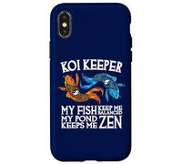 Custodia per iPhone X/XS Koi Keeper I miei pesci mi mantengono in equilibrio Il mio laghetto mi mantiene Zen