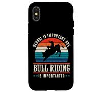 Custodia per iPhone X/XS La divertente cavalcata del toro è più importante Bull Rider