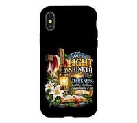 Custodia per iPhone X/XS La luce risplende nelle tenebre Giovanni 1 5 Scrittura
